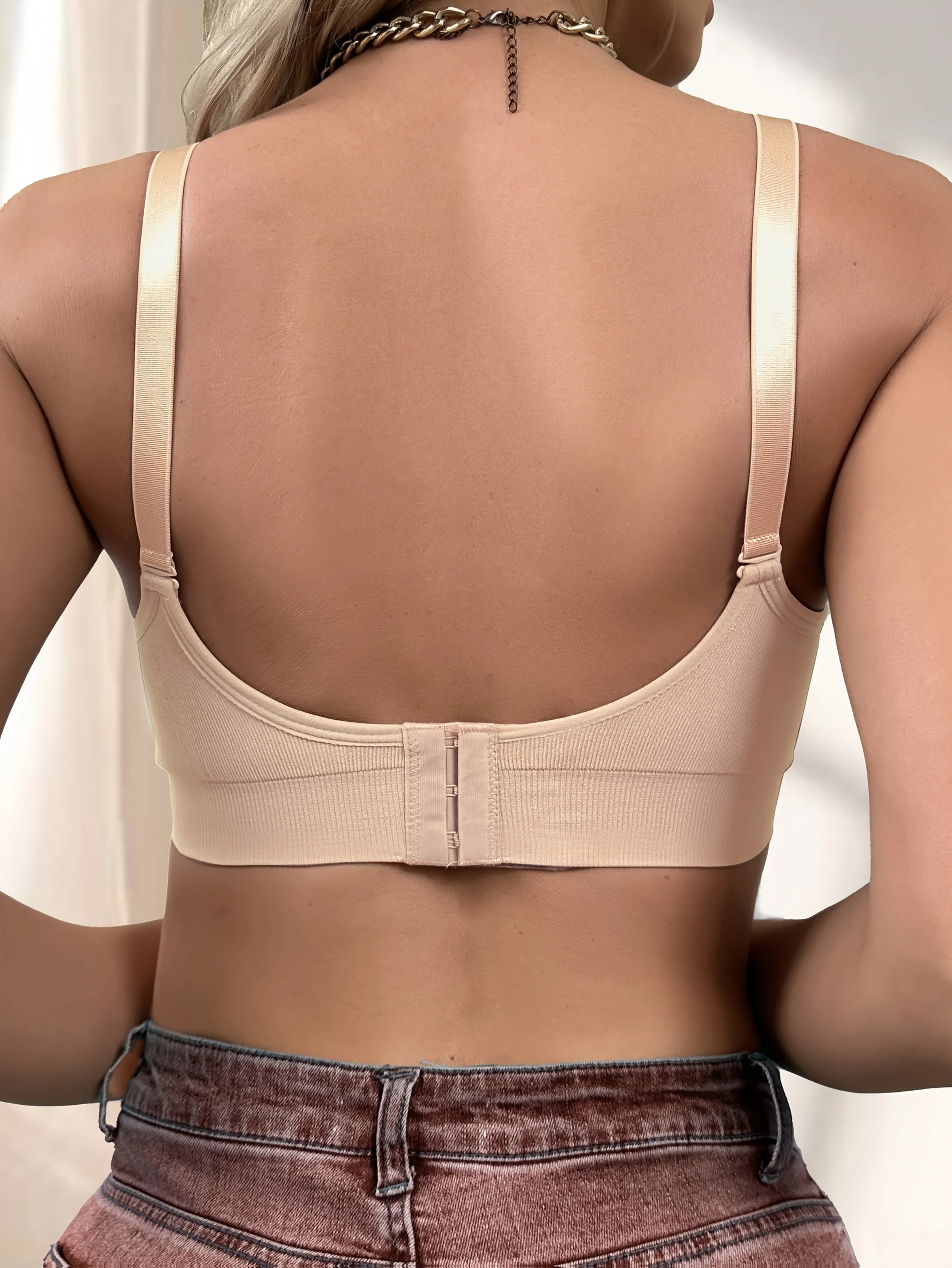 Two-Pack Ribbed Wire-Free Comfortable Front-Opening Nursing Bra