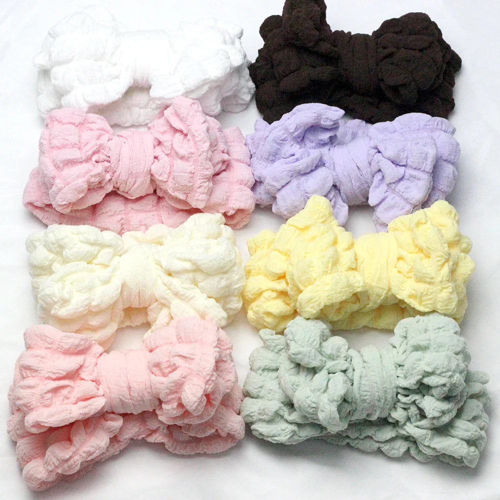 Bubble Print Beanie for Baby Girls Big Bowknot Turban Hat kids Indian Cap Cotton Beanies Infant Popcorn Hats Newborn Headwear
