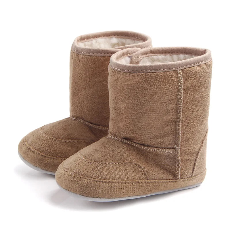 Baby Girl Boy Snow Booties Winter Solid Six Colors Warm Plush Soft Sole Non-slip High Quality Toddler Shoes First Walkers MJ0407