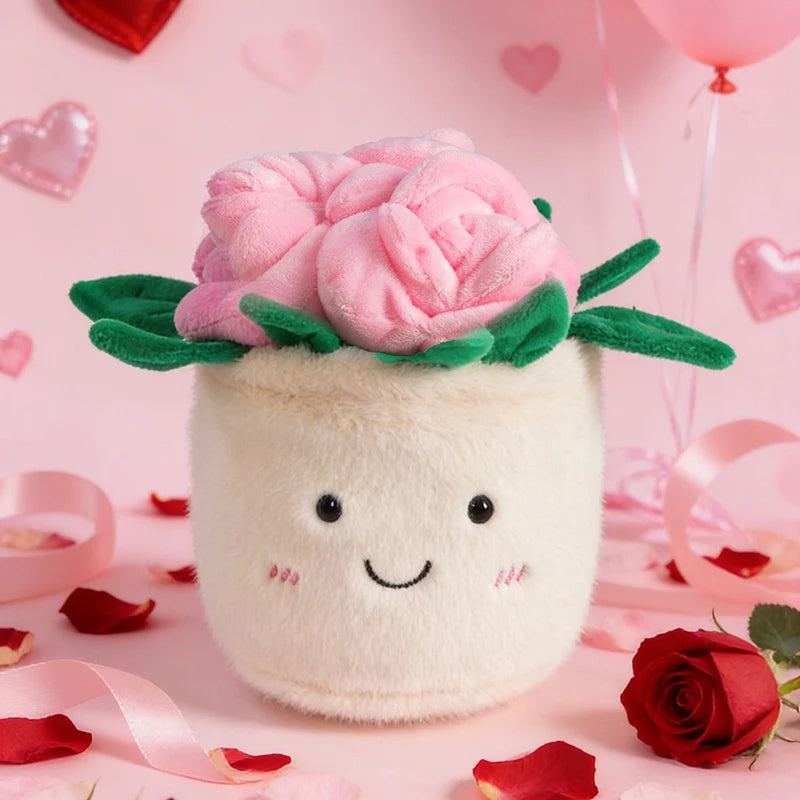 Hot 1pc 20cm Artificial Flower Plush Toy Green Plants Bloom Cactus Sunflower Soft Dolls Girls Boys Kawaii Xmas Gift Home Decor