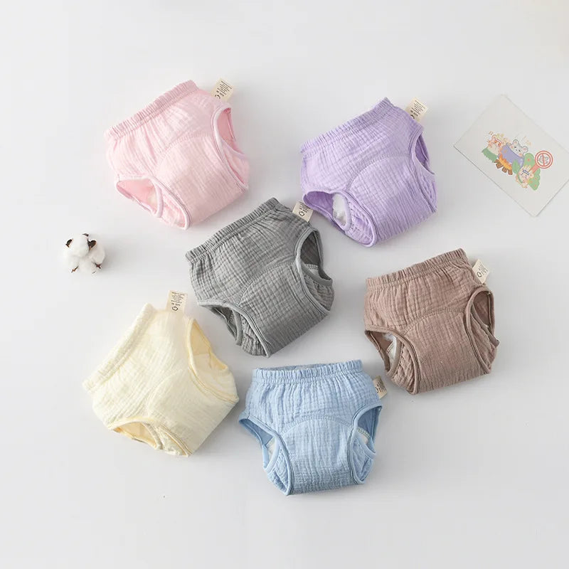 Breathable Baby Training Pants Waterproof Diapers Cotton Gauze Washable Nappies for Toddler Children Toilet Training Study Pants