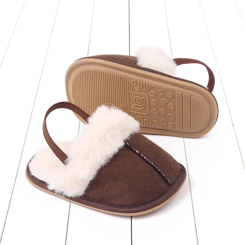 Winter and Autumn Baby Girl Boy Cotton Mop TPR Sole Anti Slip Solid Three Colors Warm Newborn Toddler Shoes First Walkers BC2345