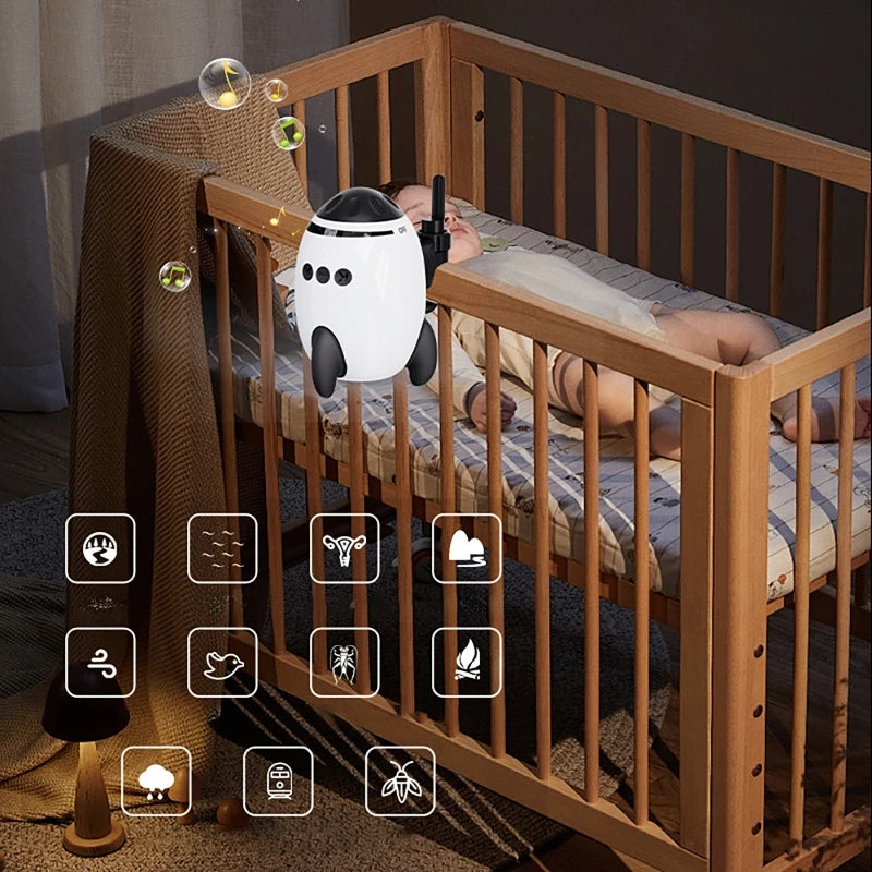 Baby Stroller Rocker Sound Machine Portable White Noise Sleep Aid Vibrating For Baby Soothing Natural Sounds Bluetooth Speaker