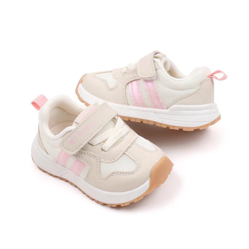Spring and Autumn Children Sneakers Three Colors Rubber Soled Non-slip Fashion Design Baby Girls and Boys Prewalker Shoes BM07