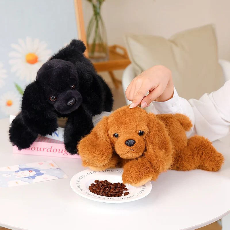 Nice 1pc 30cm Cute Lying Dog Plush Toy Kawaii Black Puppy Pillow Stuffed Soft Doll Lovely Birthday Gift for Ages