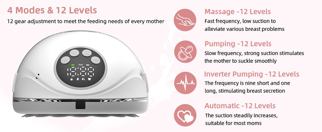 Wearable Electric Breastmilk Pump Handsfree BPA Free With UV Sterilize & Heated Base For Optional Wireless Breast Pump On-the-go