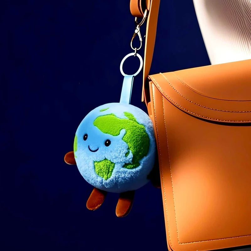 Simulation Earth Plush Toy Bag Key Pendant Planets in the Solar System Soft Doll Toys Cartoon Star Style Birthday Gift for Kids