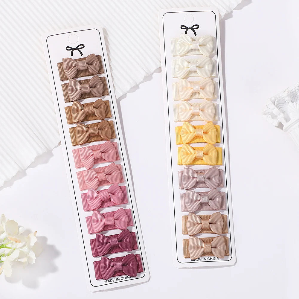 20Pcs/set Baby Safe Hairpins Mini Bows Hair BB Hairclips Candy Color Hairgripes Children Lovely Hair Accessories