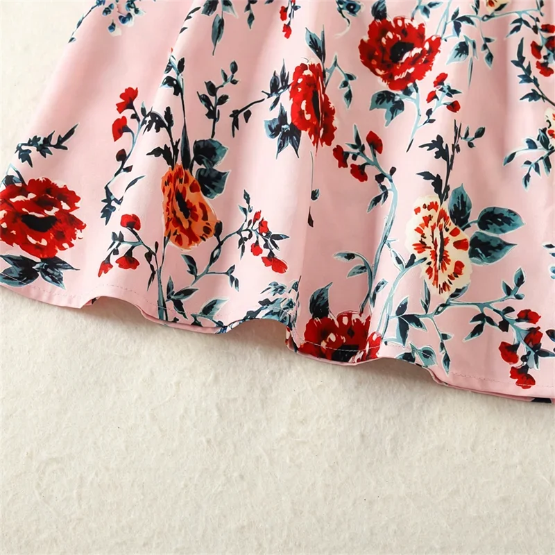 Vintage Mother Daughter Dress Vestidos Family Matching Outfits Children Dress Beach Casual Women Dresses Summer Girls Clothing
