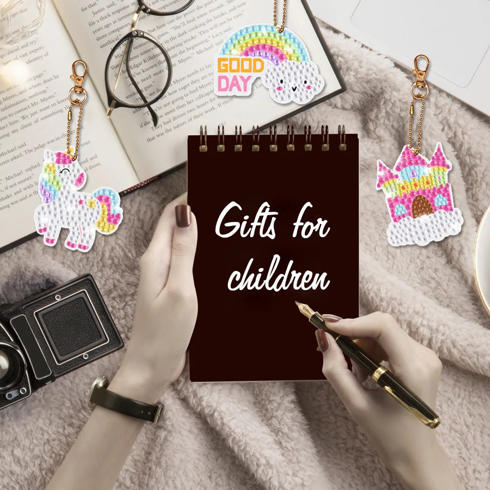 Children's Cartoon Princess Magic Gem - Pirate Diamond Painting - Little Monster Children's Set - Handmade DIY Keychain Sticker