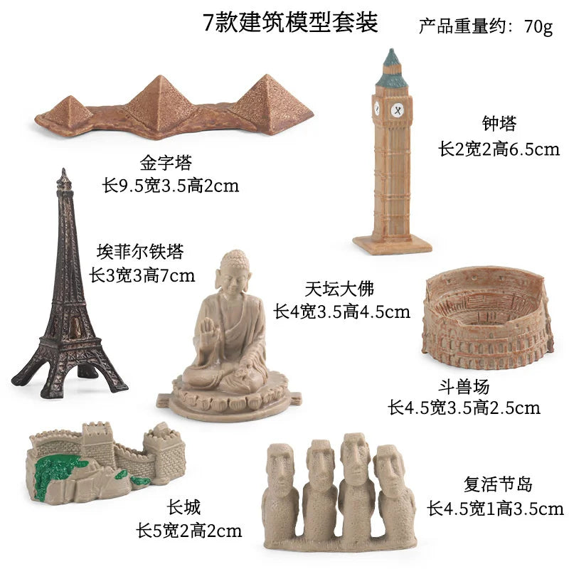 Montessori Educational Toy Simulation Building Model Human Body Instrument Vegetable Pyramid Architecture Model 001