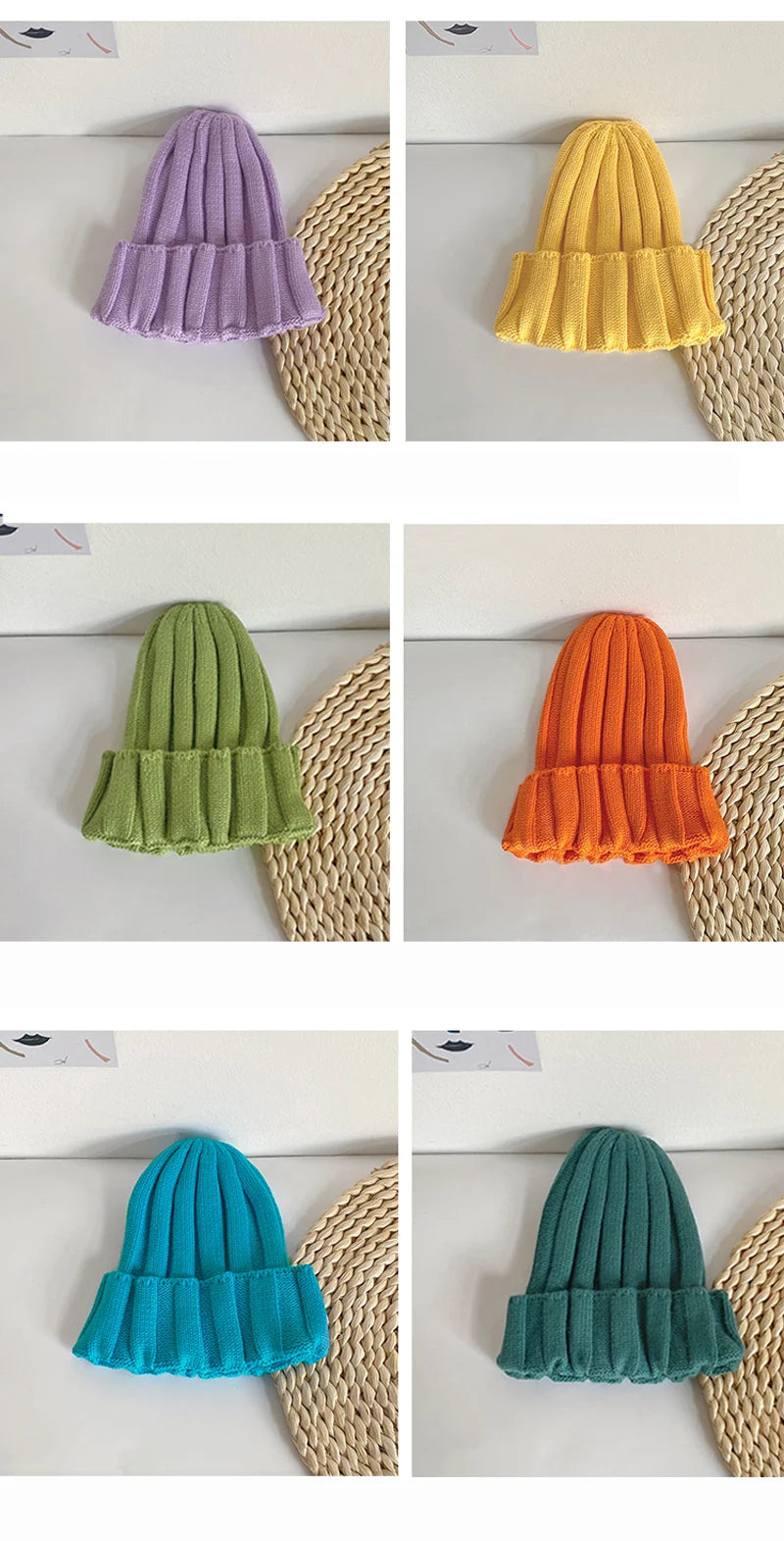 Winter Baby Knitted Hat for Girls Boys Infant Bonnet Toddler Cap Kids Beanie Candy Color Elastic Children Hats Accessories 1-5Y