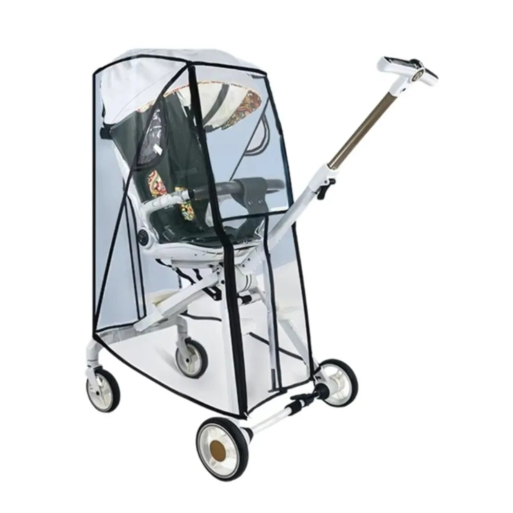Transparent Baby Strollers Rainproof Cover Windproof Waterproof Baby Pram Rain Cover Travel Nobstructed View Pushchair Raincoat