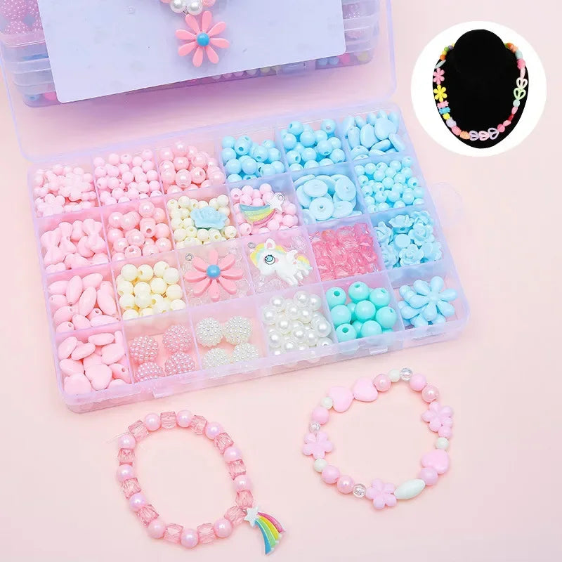 Beaded Baby Toys Toddlers Handmade Storage Box DIY Crafts Production Material Package Necklace Bracelet Educational Girls Gifts