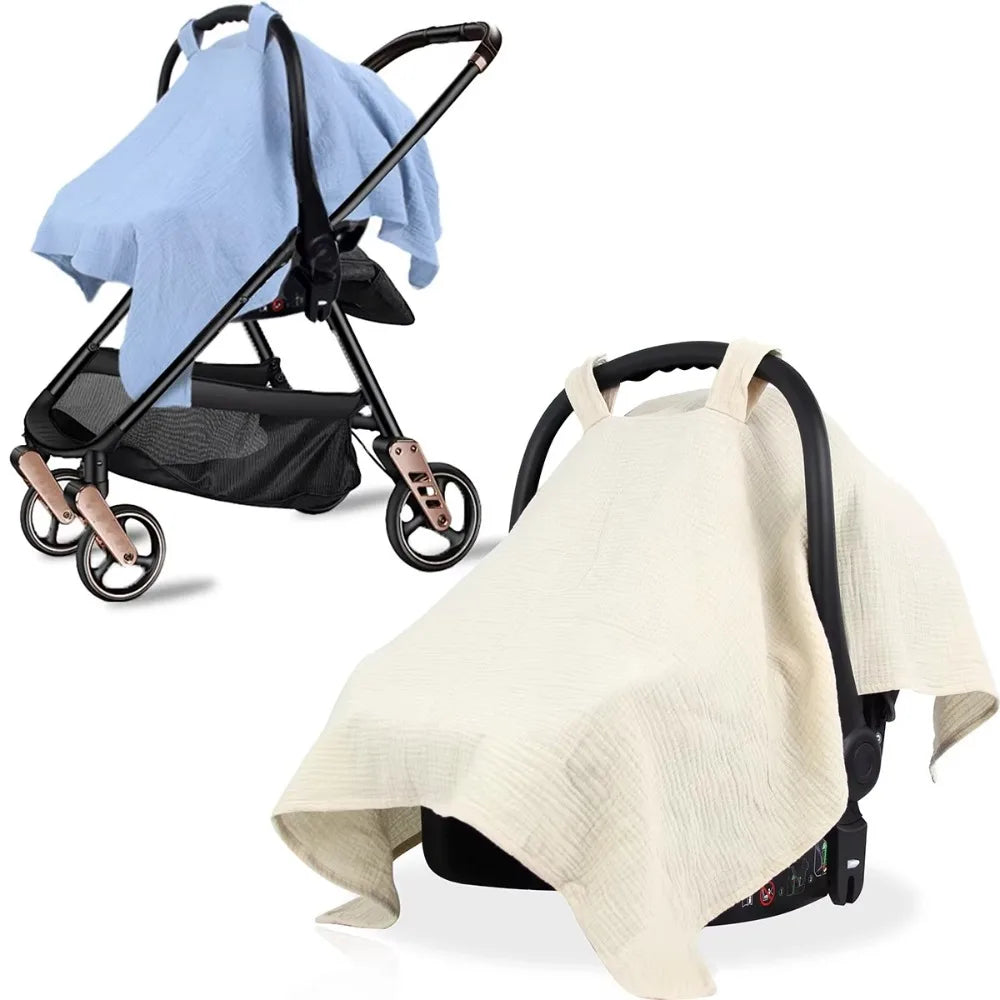 Cotton Stroller Cover Sunshade Gauze Baby Safety Seat Cover Carriage Full Cover Baby Stroller Accessories Baby Basket Cover