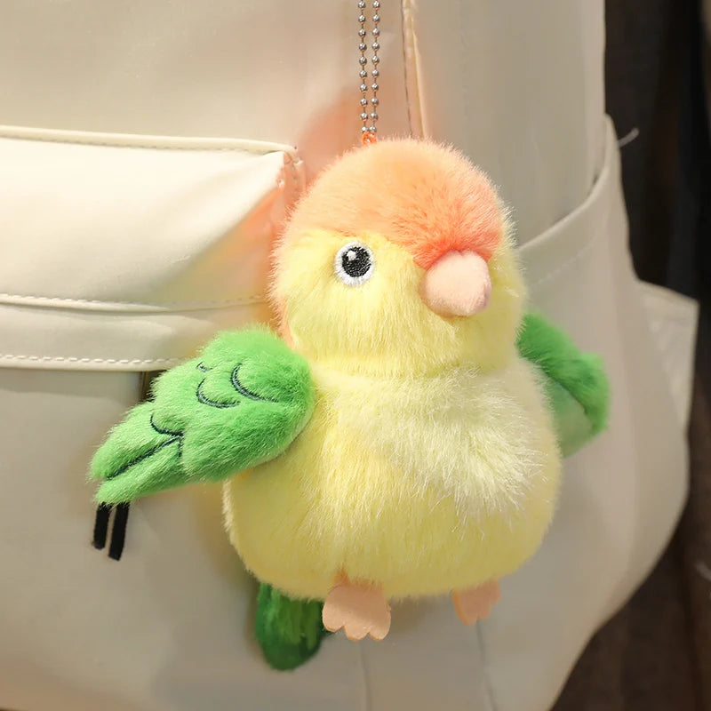 Hot 1pc 14cm Kawaii Birds Plush Pendant Toys Keychain Simulation Parrot Bird Nest Plush Keyring Anime Cute Gifts For Girls Kids
