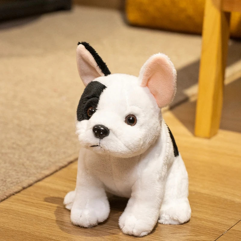 Lifelike English Bulldog Plush Toy Realistic British Bulldog Stuffed Animal Soft Sheep Dog Terrier Simulation Doll for Kids