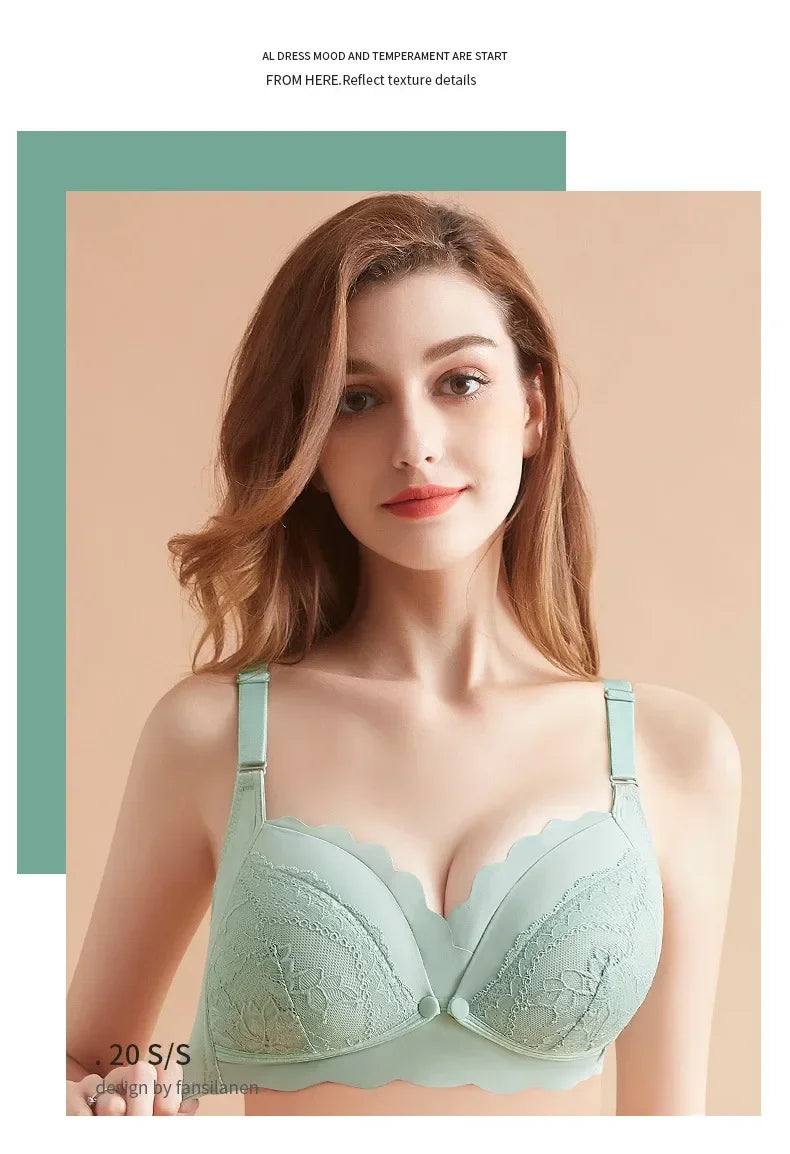 2026 New Maternity Underwear Breastfeeding Gathered Anti-Sagging Pregnancy Pure Cotton Thin Bra Maternity Nursing Lace Bras