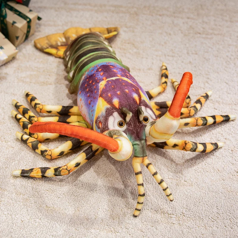 Colorful Lobster Plush Toy Stuffed Throw Pillow - Lifelike Design Creative Home Decor Funny Christmas Gift Vivid Lobster Theme
