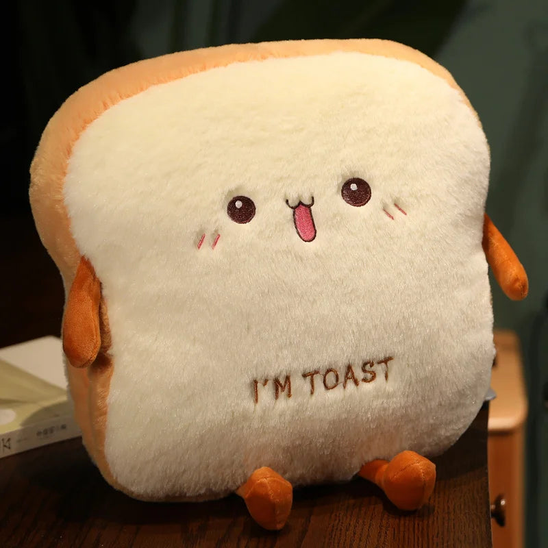 1pc 35cm Plush Bread Pillow Cute Simulation Food Toast Soft Doll Warm Hand Cushion Home Decoration Kids Toys Birthday Gift