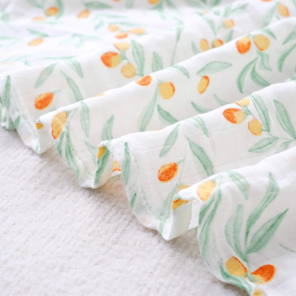 Elinfant 3PCS Bamboo Cotton Muslin Swaddle Blanket Newborn Swaddle Wrap Soft Cozy Nursing Cover Baby Quilt Swaddle Blankets