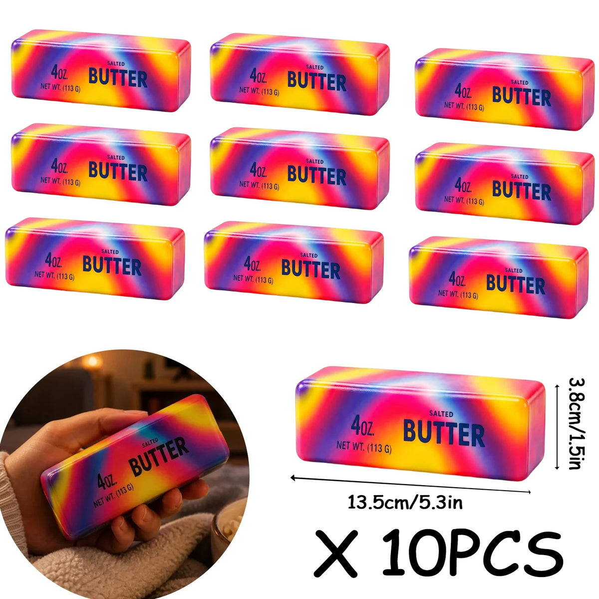 1-10Pcs Butter Stick Squishy Toy Slow Rising Squeeze Toy Butter Bar Brick Squishy Fidget Toy Anti Stress Release Hand Relax Gift