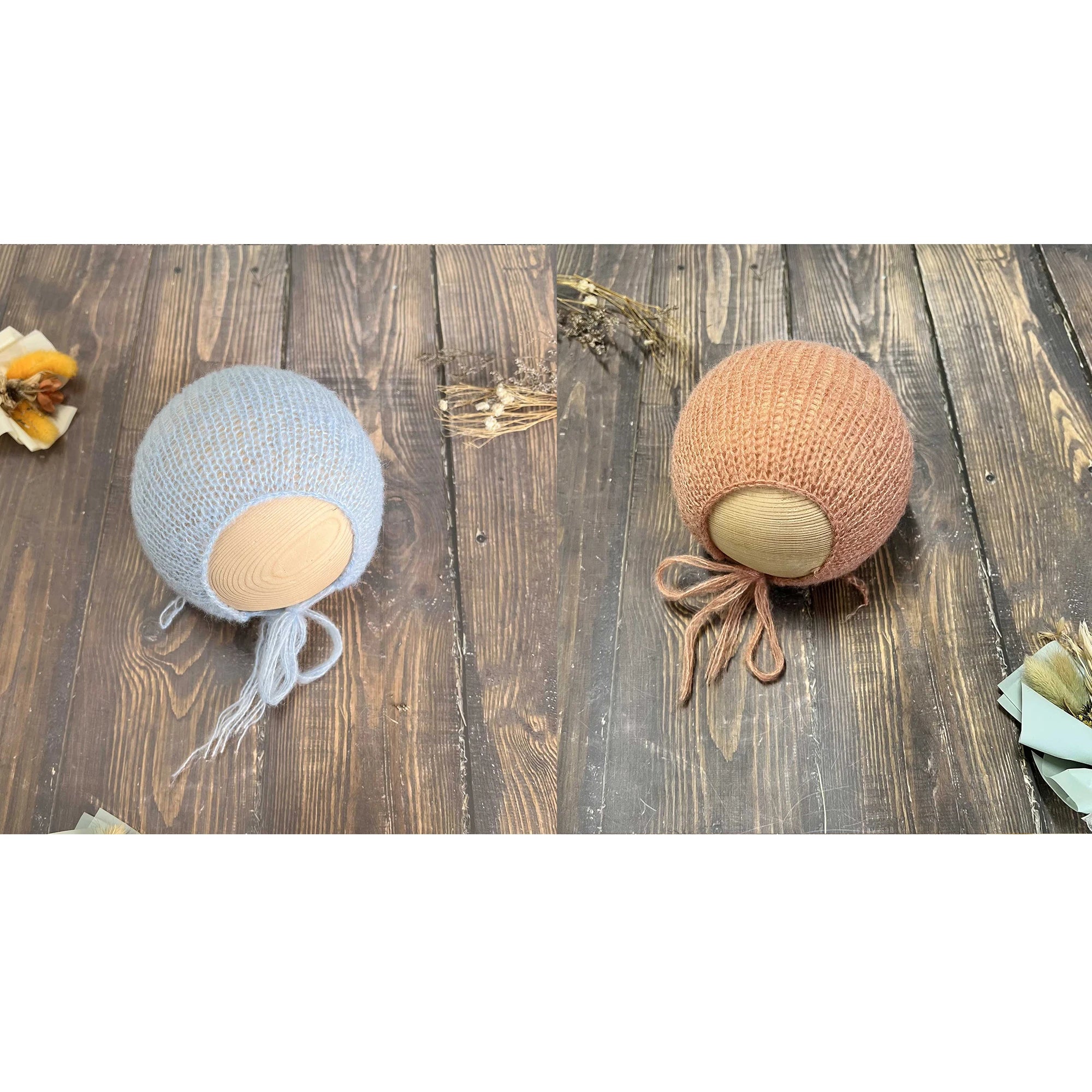 Don&Judy Baby Photography Prop Newborn Hat Soft Boy Girl Infant Handmade Mohair Bonnet Headwear Photo Shoot Studio Accessories