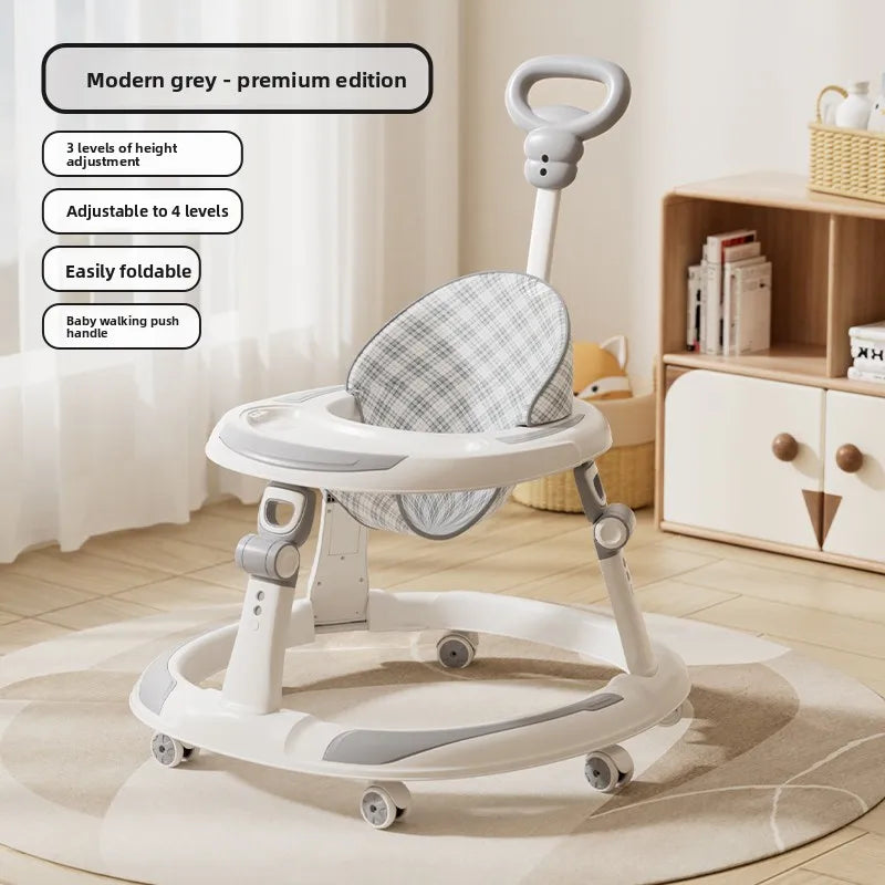 Baby Walker Foldable Multifunctional Toddler Learning Car Anti O Leg Design Adjustable Music Tray Safety Wheels W1