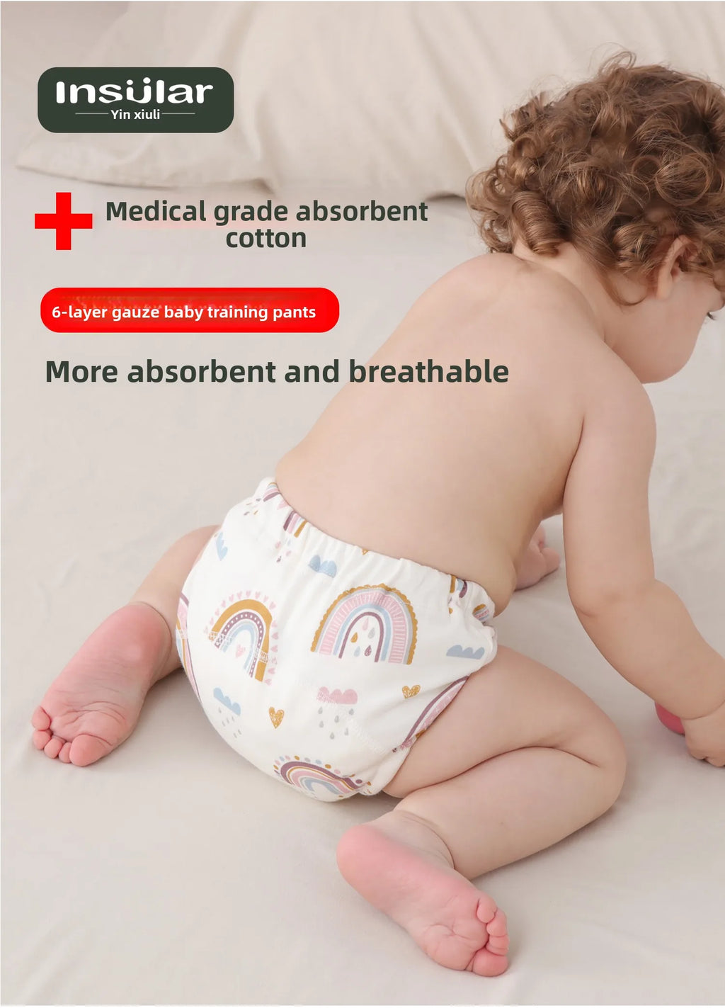 6 Layer Waterproof Reusable Cotton Baby Training Pants Infant Shorts Underwear Cloth Baby Diaper Nappies Panties Nappy Changing