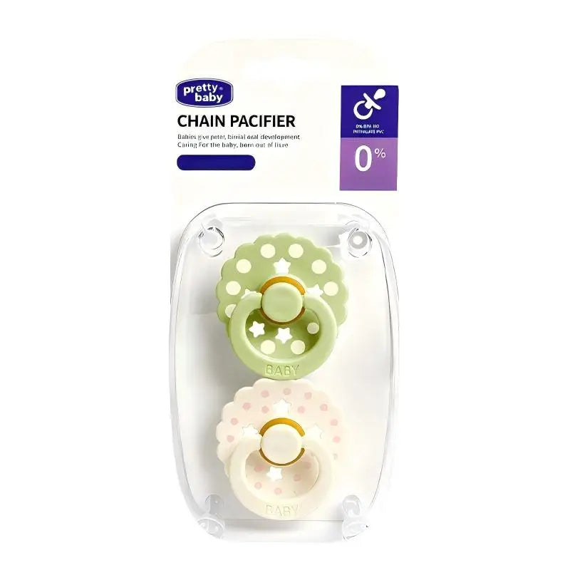 New 2pcs/pack Scalloped Edge Baby Soother Pacifier with Polka Dot, Star Design Baby Gift Cute Dummy with Cherry-round Nipple,