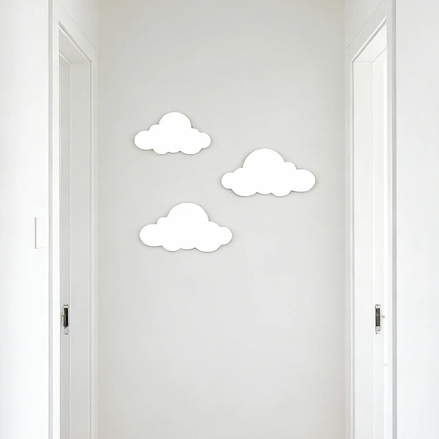 Ins Nordic Wooden Wall Stickers Wooden White Cloud Sticker Kids Room Decoration Home Crafts Nursery Decor Wall Ornament