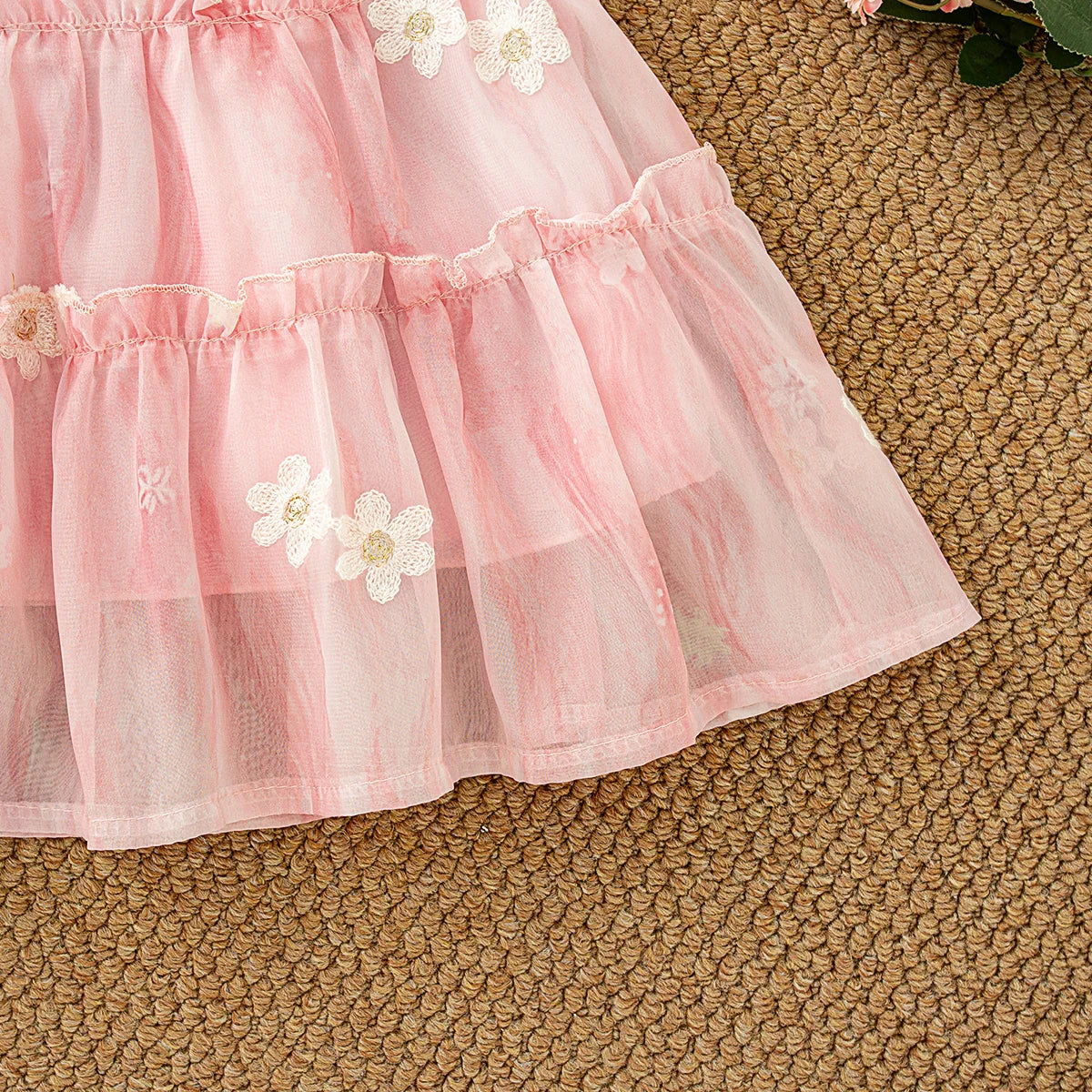 Baby Clothes for Girl Summer Fashion Floral Purple Birthday Party Baby Girl Fairy Dress Korean Style Sweet Toddler Tulle Dress