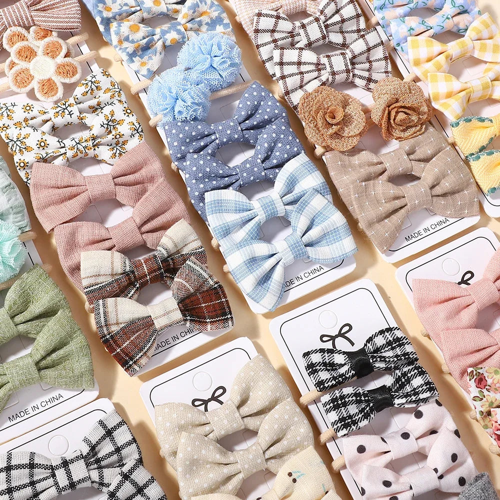 20Pcs Elastic Hair Bands for Girls Baby Scrunchies Bows Kids Hair Accessories Ties for Children