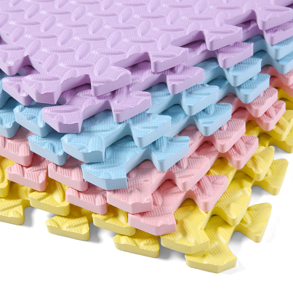 0.4 Inch/16pcs Thick Square Puzzle Mat ,30*30cm EVA Foam Baby Play Mat for Children Room Activities, Red/Yellow/Blue/Green