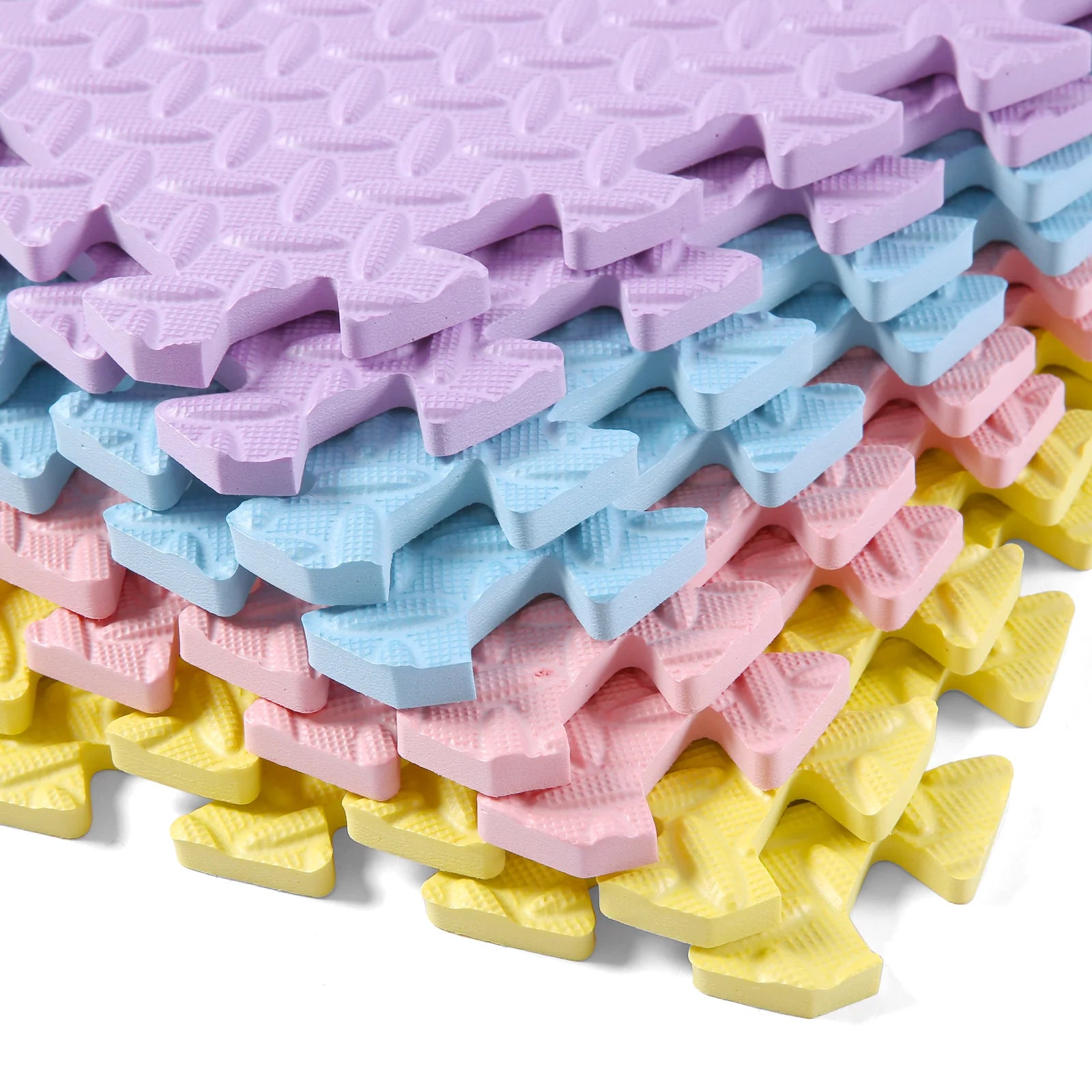 0.4 Inch/16pcs Thick Square Puzzle Mat ,30*30cm EVA Foam Baby Play Mat for Children Room Activities, Red/Yellow/Blue/Green