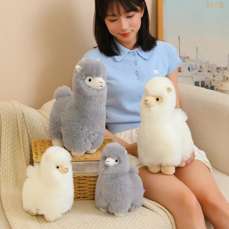 25/35cm Velvet Alpaca Plush Toy Soft And Comfortable Alpaca Doll Hug Pillow Standing Posture Sheep Soft Stuffed Animal Doll