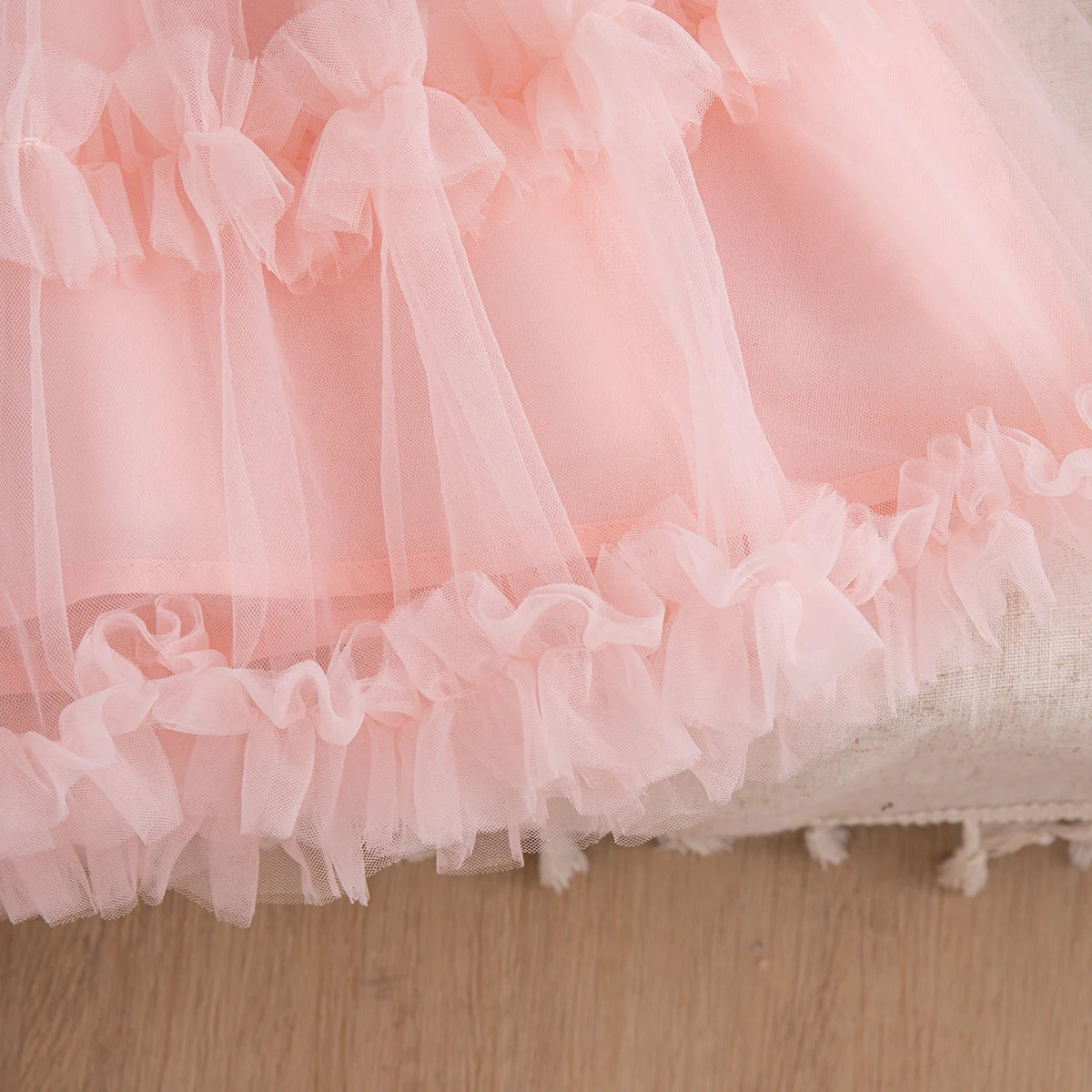 Korean Style Sweet Solid Color Baby Girl Dress Summer Fashion Flower Birthday Party Gift or Wedding Princess Fairy Toddler Dress