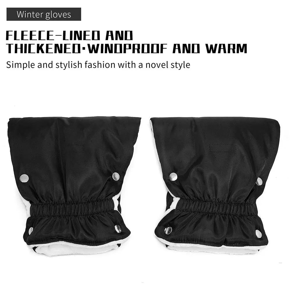 1 Pair Thickened Winter Stroller Gloves Windproof Soft Velvet Handrail Gloves Warm Waterproof Stroller Mitten Shopping