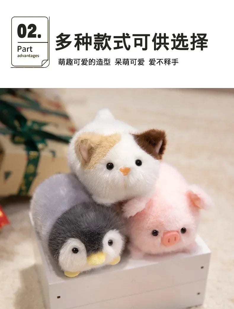Cute Stuffed Plush Toys Lying Red Panda Fox Sloth Cat Soft Baby Plushie Gifts - Animal Themed Dolls for Children