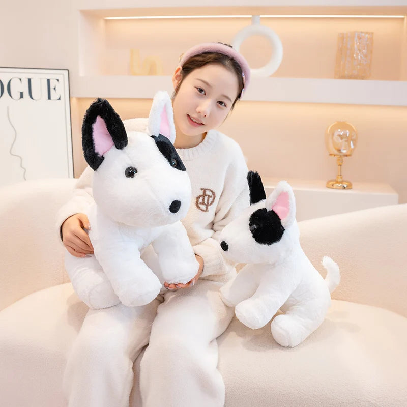 New 40/50cm Sitting Posture Bull Terrier Plush Toys Kawaii Pet Dog Stuffed Animal Toy Sleep Mate Throw Pillow Kid Birthday Gift