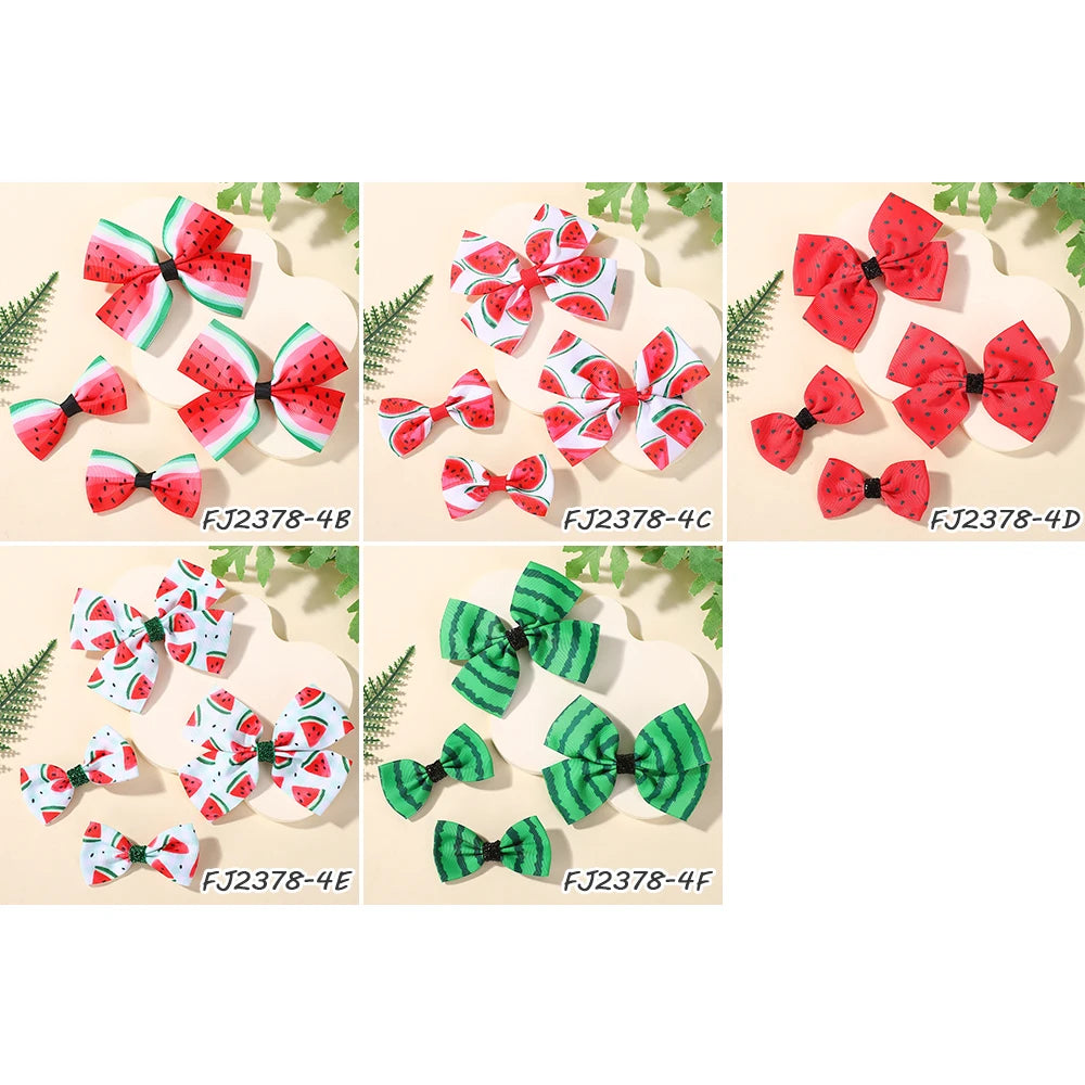 4Pcs Summer Watermelon Hair Clips Set for Kids Hair Accessories Girls Tourist Beach Vacation Headwear Hairgripes