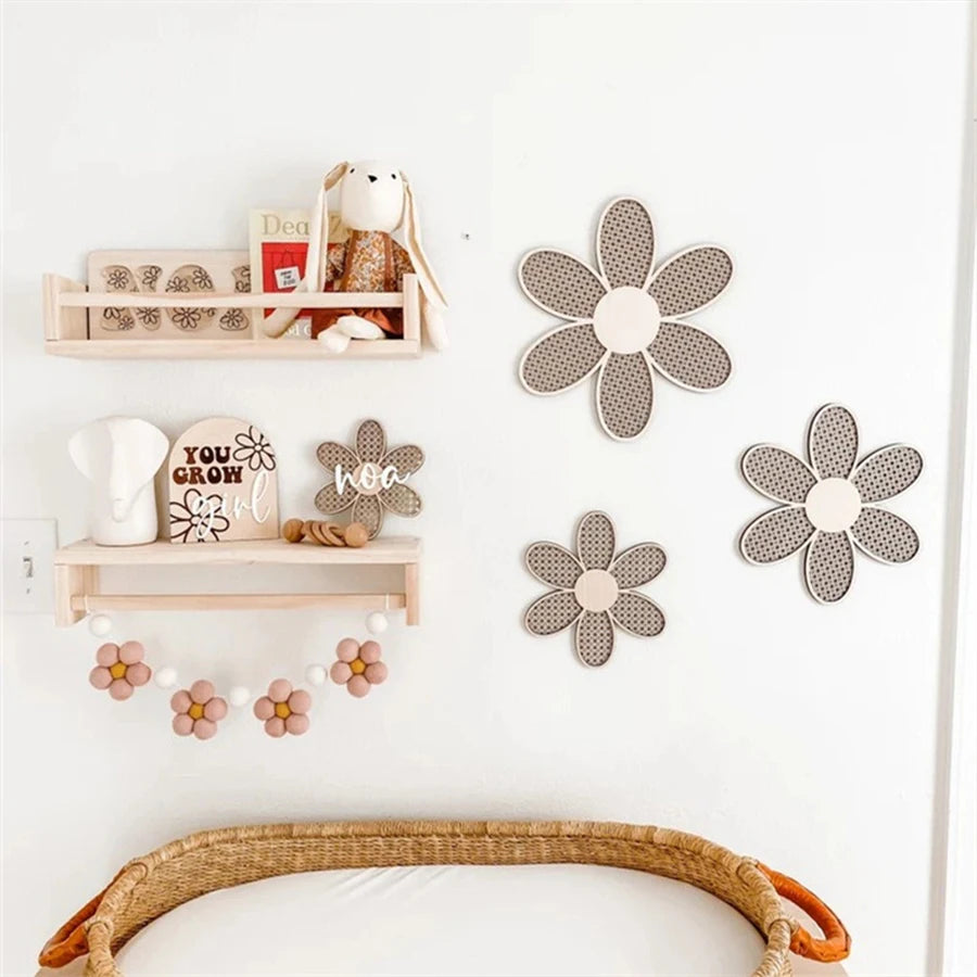Handmade Felt Daisy Garland Bohemian Baby Room Nursery Decoration Girl Daisy Flower Decoration