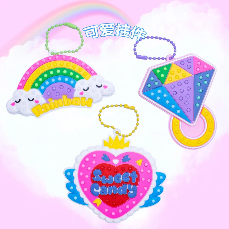 Handmade Set Beads Pen DIY Girls Toys Creative ballpoint pen painting Princess Rainbow Christmas Pattern Girl Gifts Toy for Kids