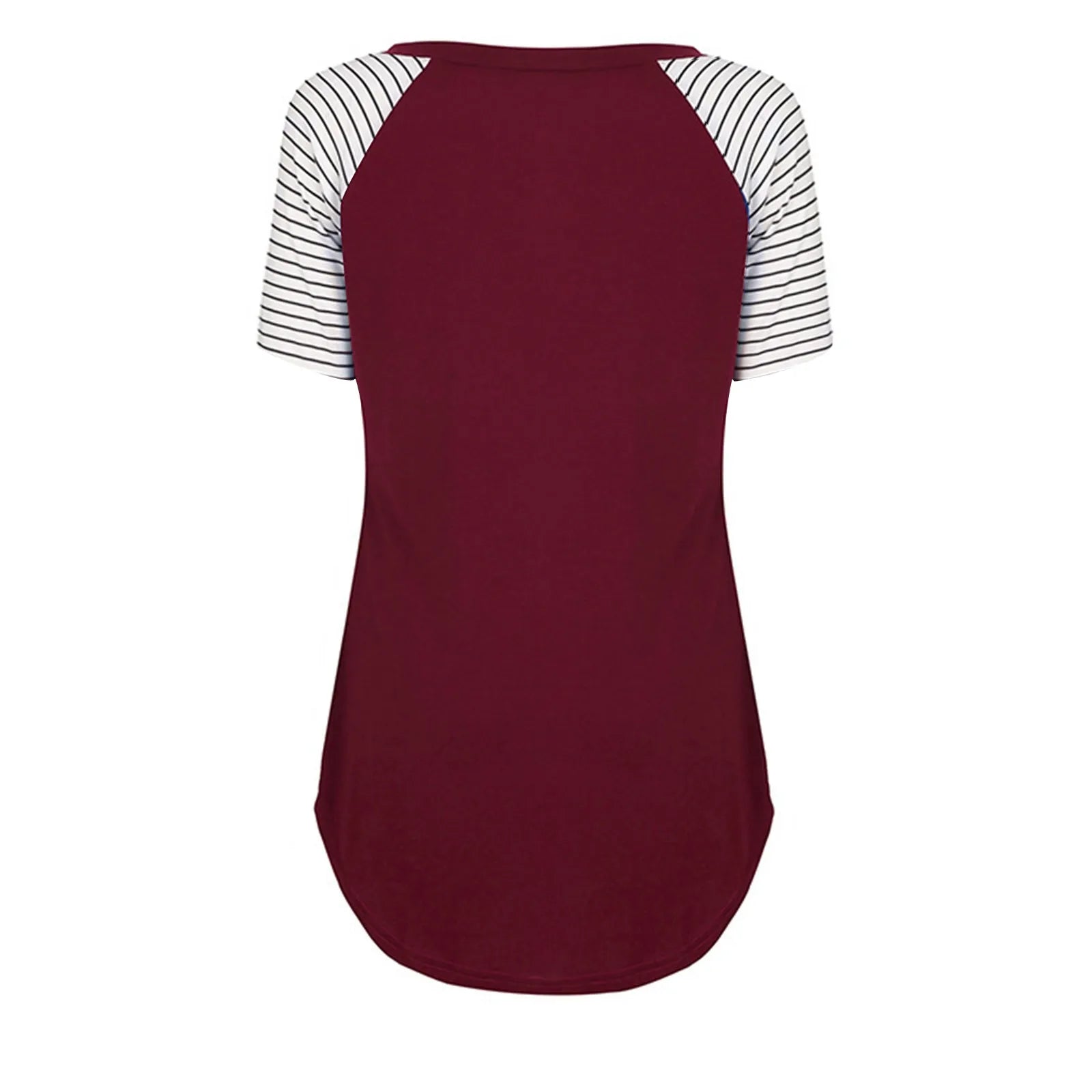 Women Maternity Short Sleeve Nursing Patchwork Color Tops Breastfeeding Blouse