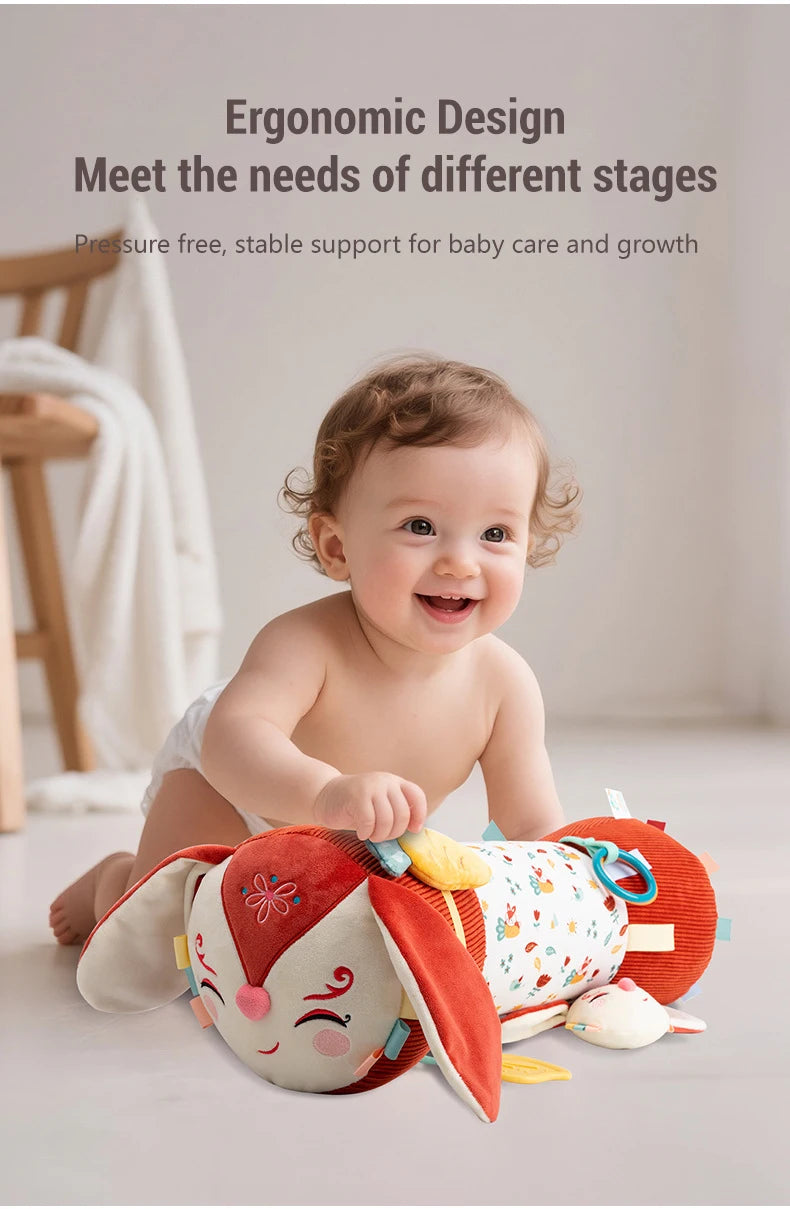 Double-Sided Tummy Time Pillow Baby Sensory Toys Soft Cushion for 0-18 Months Newborn Infant Crawling Training Montessori Gifts