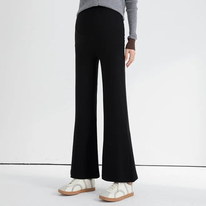 Pregnant Woman Maternity Straight Knitted Trousers With Adjustable Waist 2026 Autumn