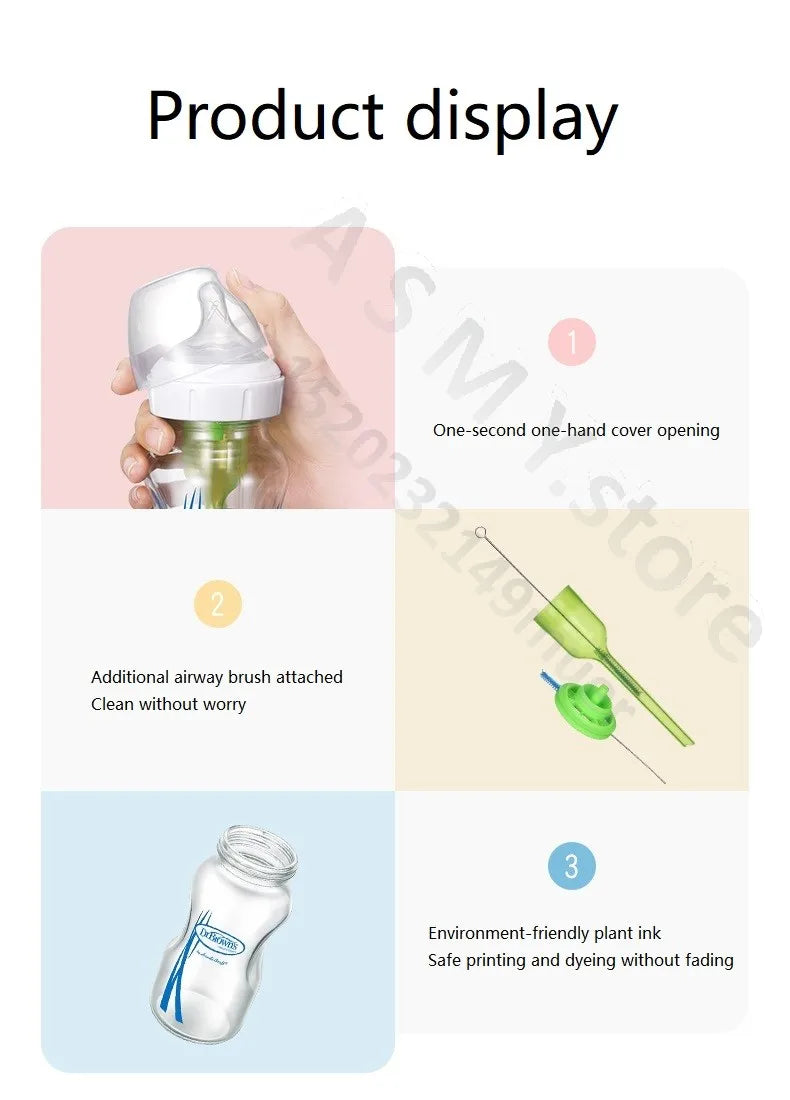 Dr. Brown's  Newborn baby glass bottle, wide caliber, anti-flatulence, gas-liquid separation 150ML/ 270ML