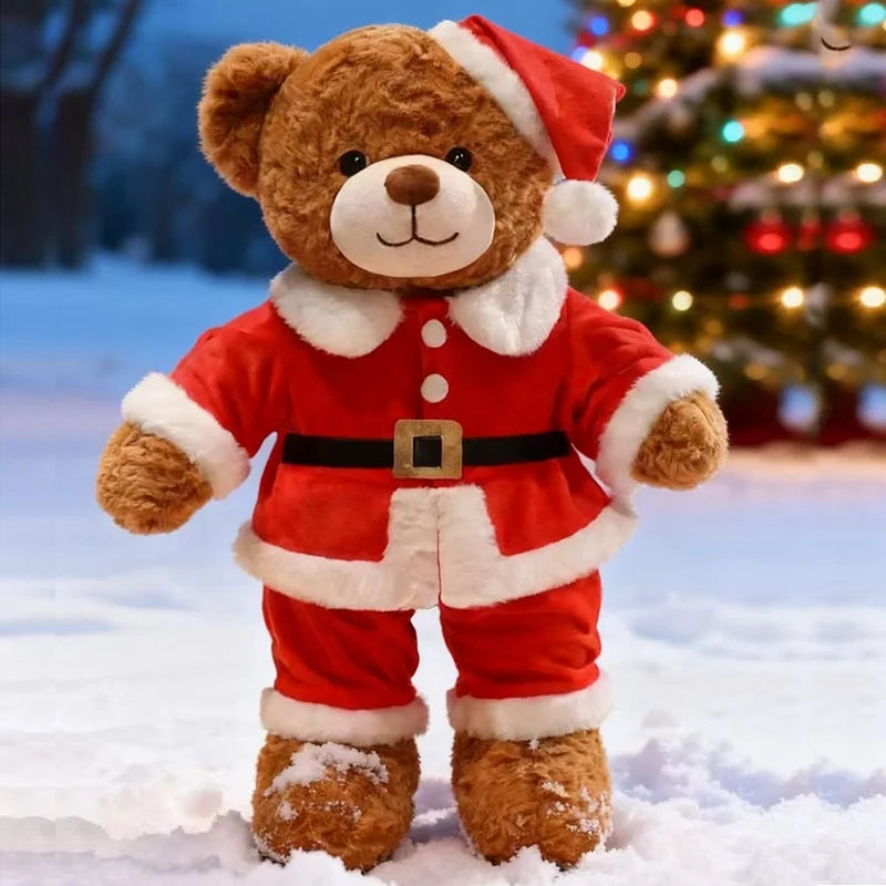 Hot 1pc 48/78cm Christmas Bear Plush Pillow Toy Cartoon Santa Bear Soft Stuffed Doll Cute Christmas Party Decor Kids Xmas Gifts
