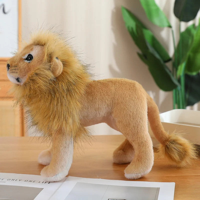 New Simulation Lion Tiger Leopard Plush Toys Home Decor Stuffed Cute Animals Dolls Gift For Children Birthday Christmas