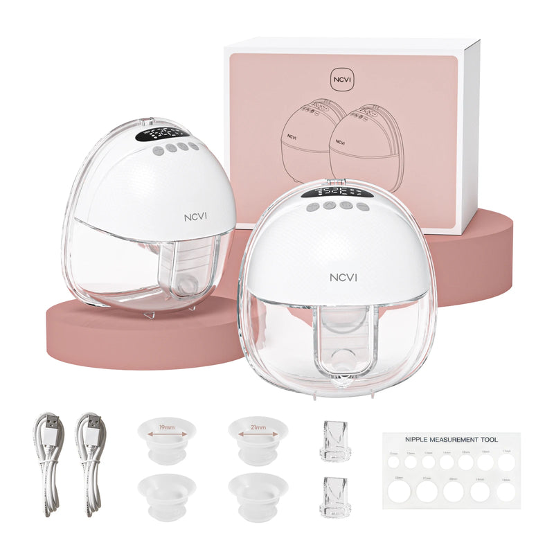 NCVI Electric Breast Pump, Hands-Free Breastfeeding Pump with 4 Modes & 9 Levels, Low Noise, 19/21/24mm Flanges